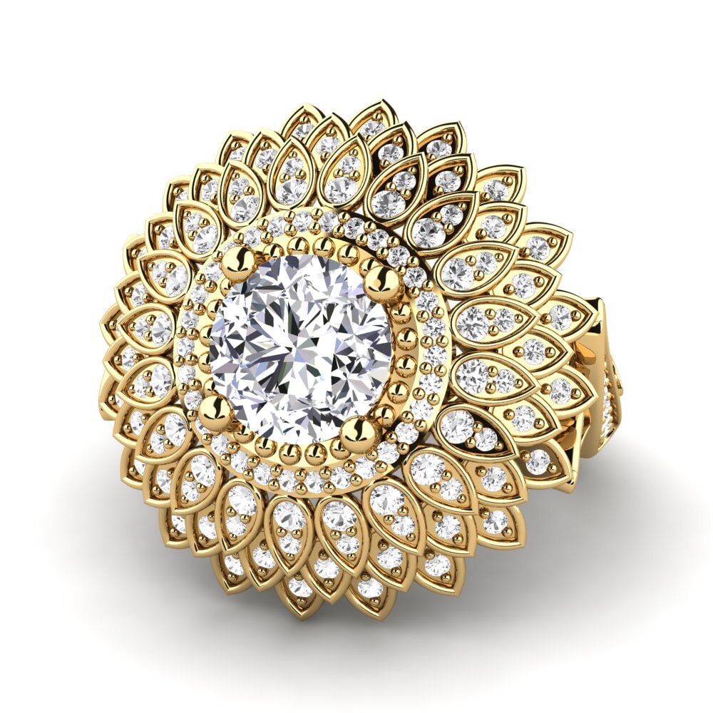 14k Oro Amarillo Anillo Amirella