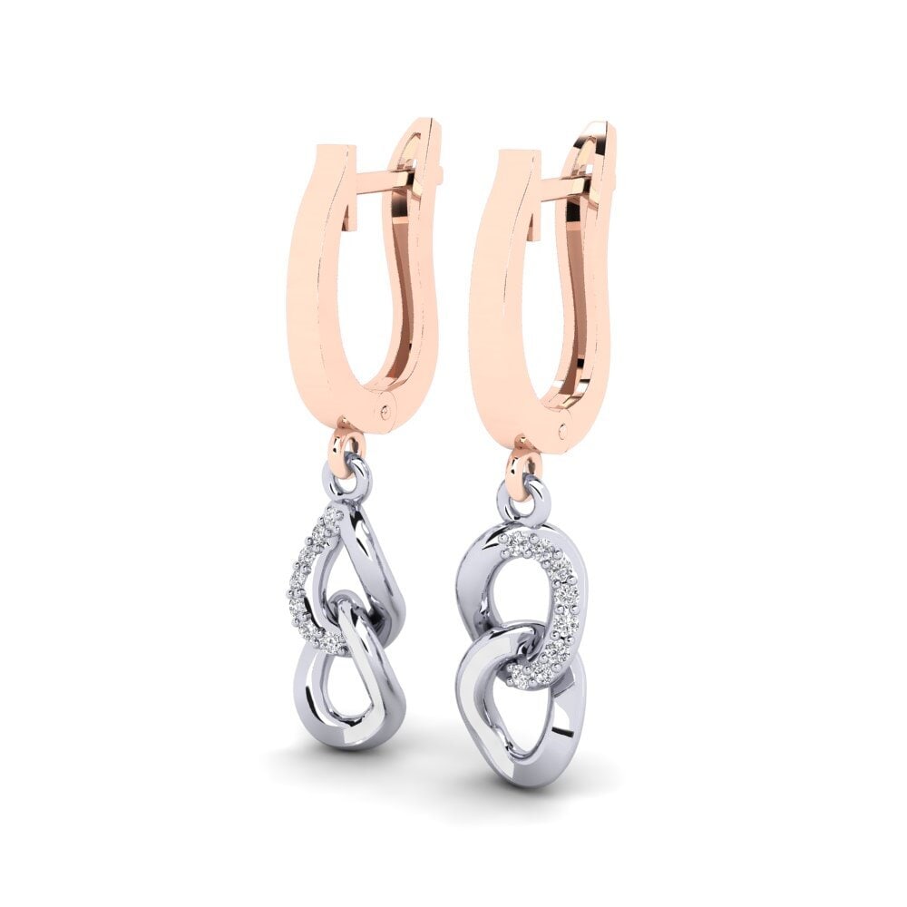 Vermelho & Branco-14K Brincos Feminino Amizade
