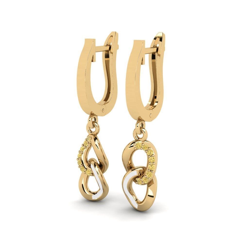 Diamante Amarillo Pendiente de mujer Amizade