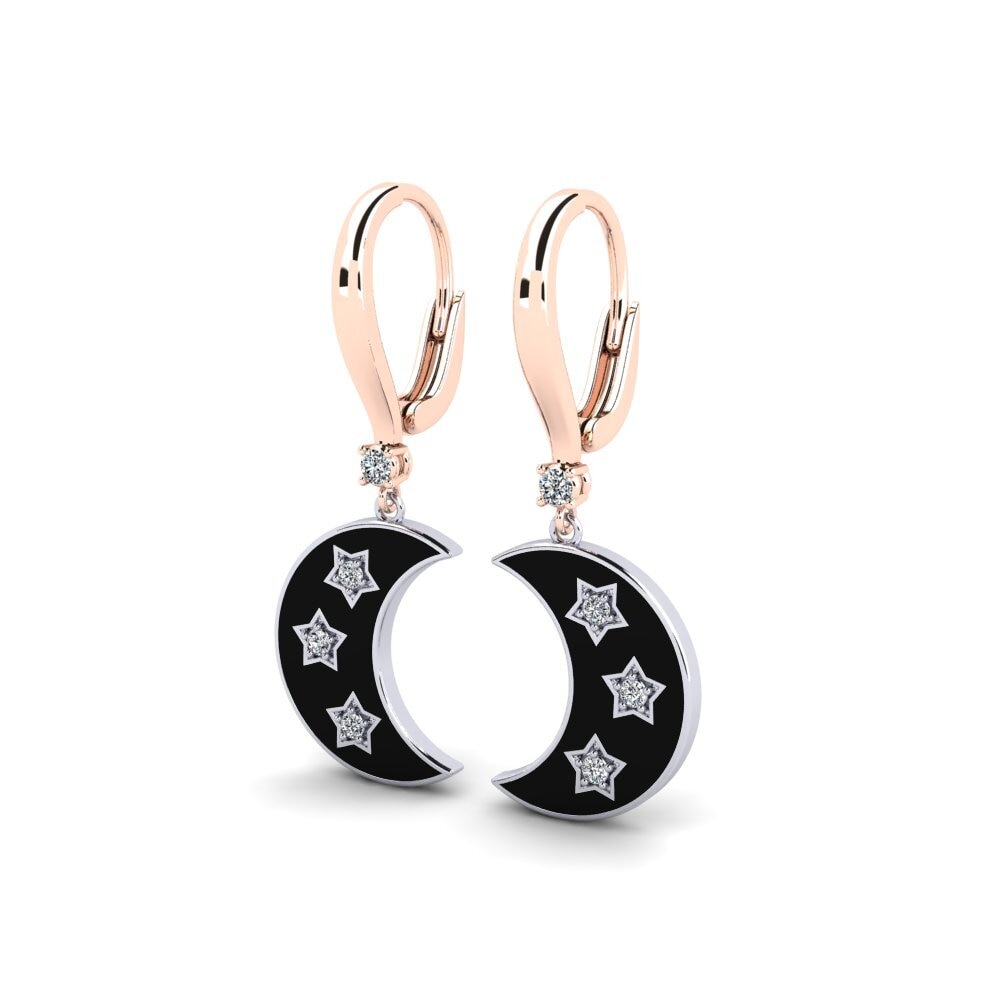 14ct Rose / White Gold Women's Earring Amon