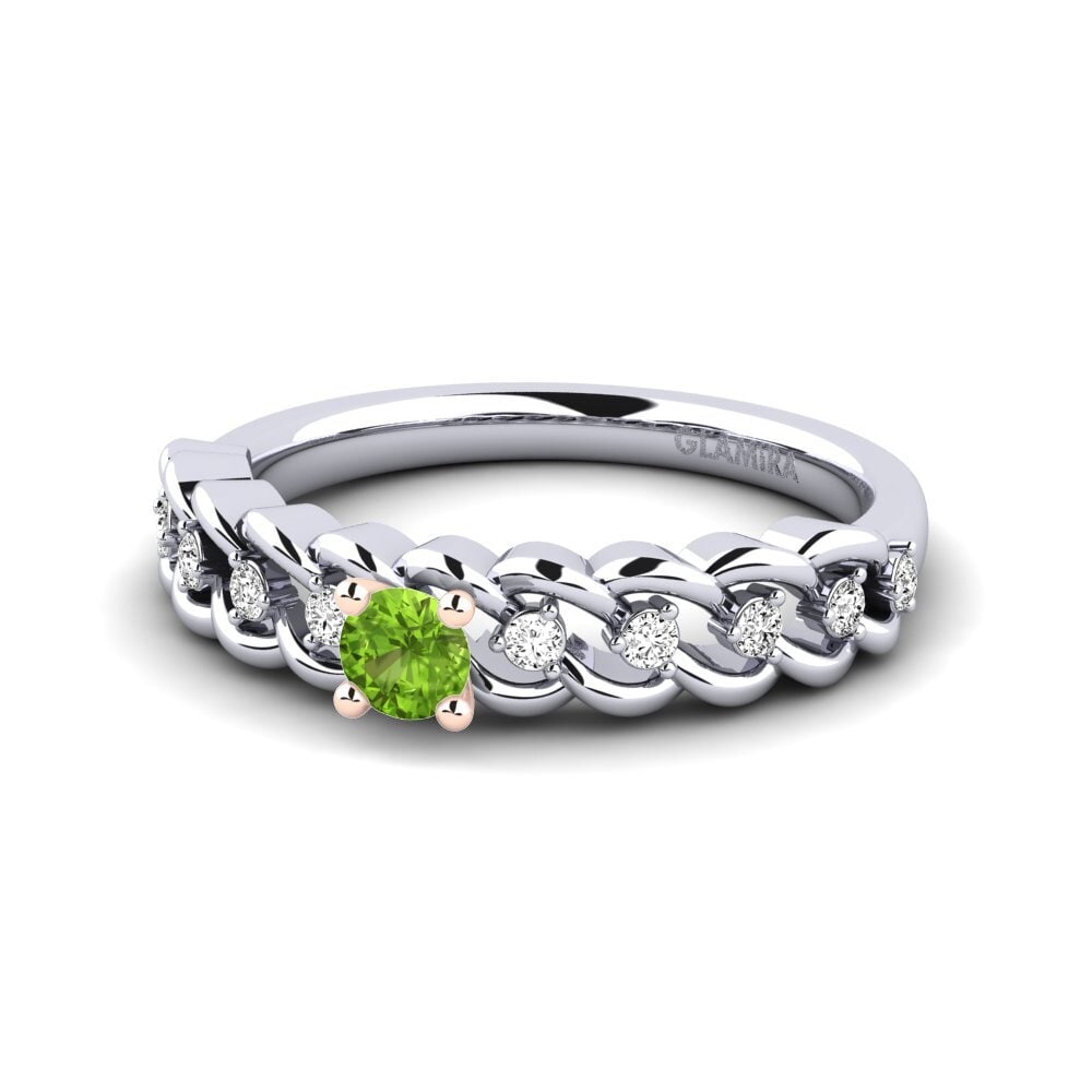 Peridoto Anillo de compromiso Amora 0.16 crt