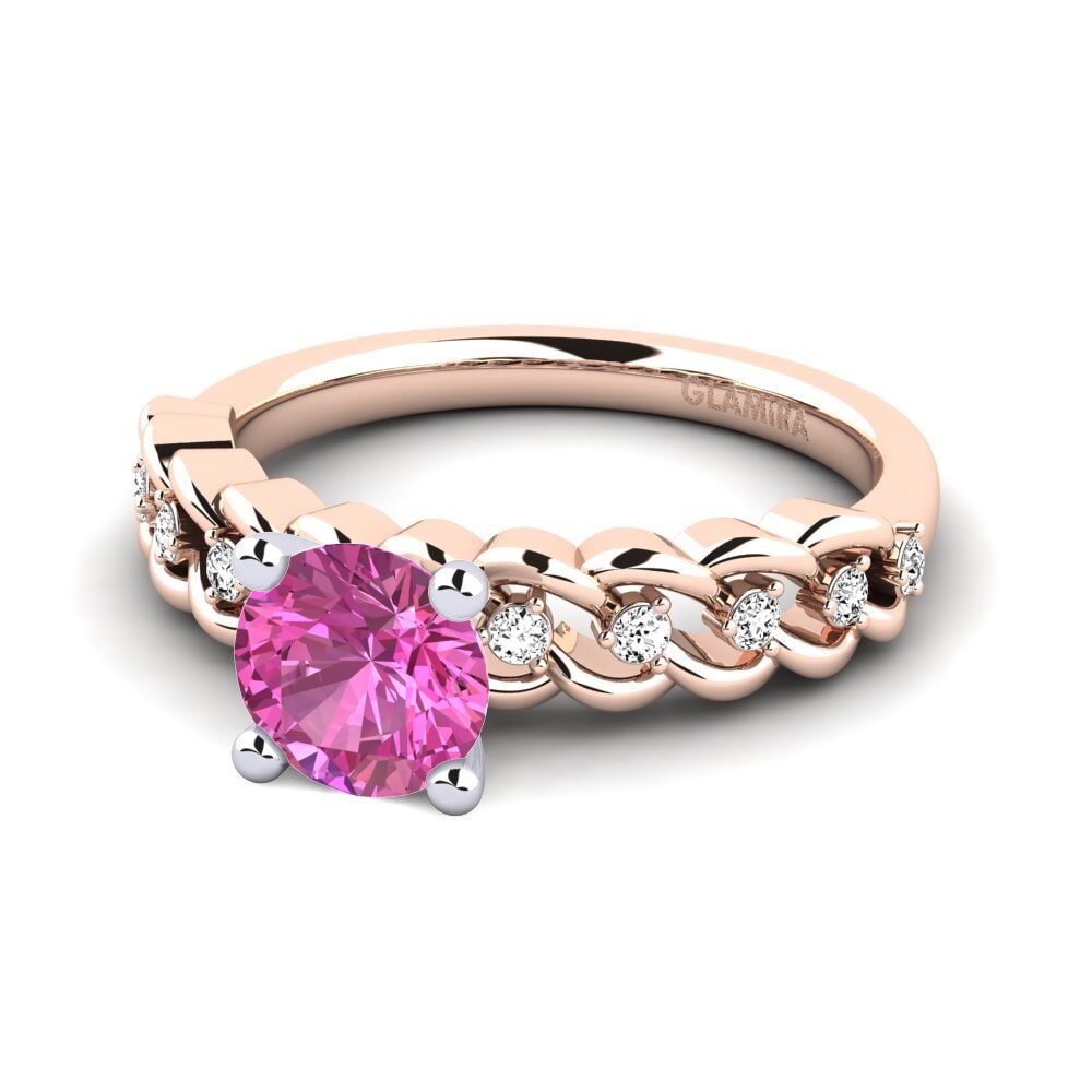Rosa Topas Forlovelsesring Amora 1.0 crt