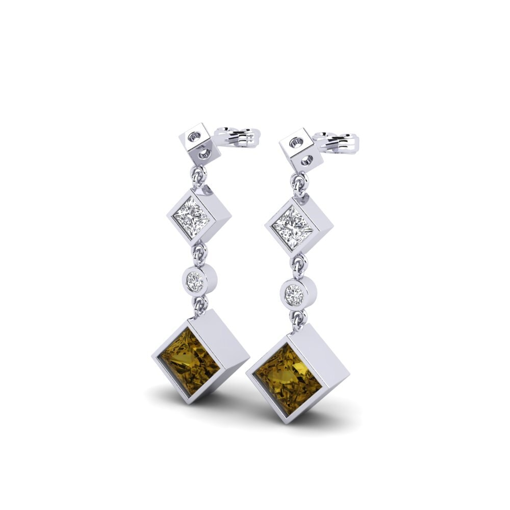 Brown Zircon Women's Earring Amosis