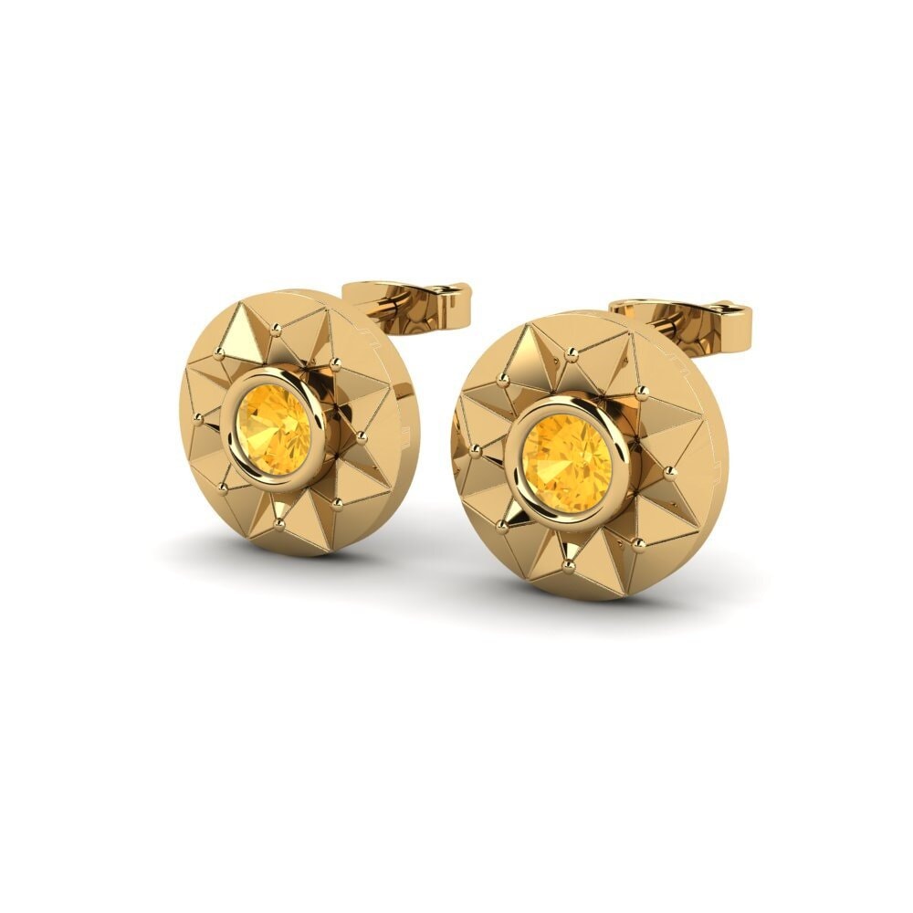 Citrine Boucle d'oreille femme Ampharos