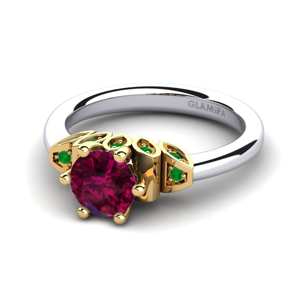 Rhodolite Garnet Engagement Ring Amrita