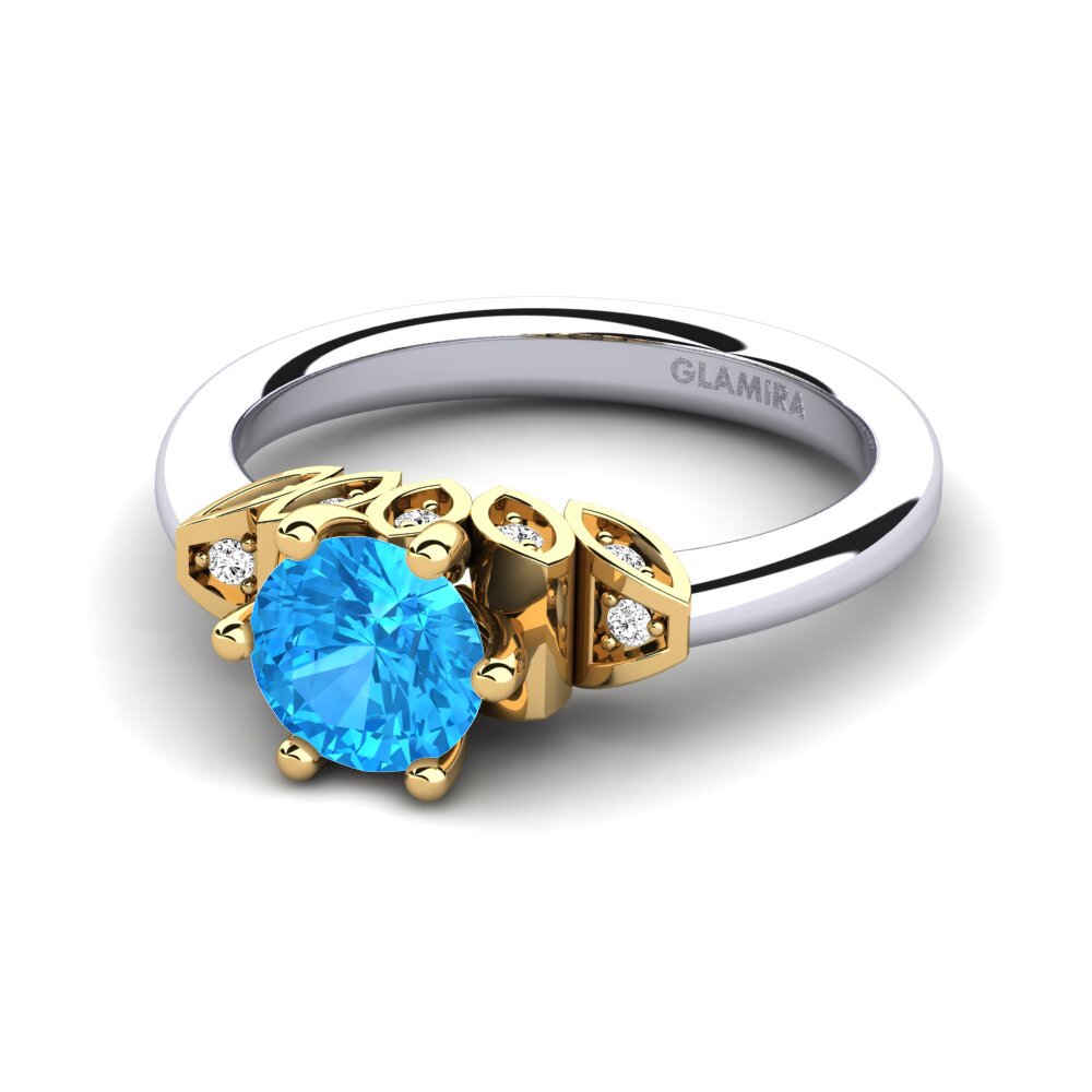 Blauer Topas Verlobungsring Amrita