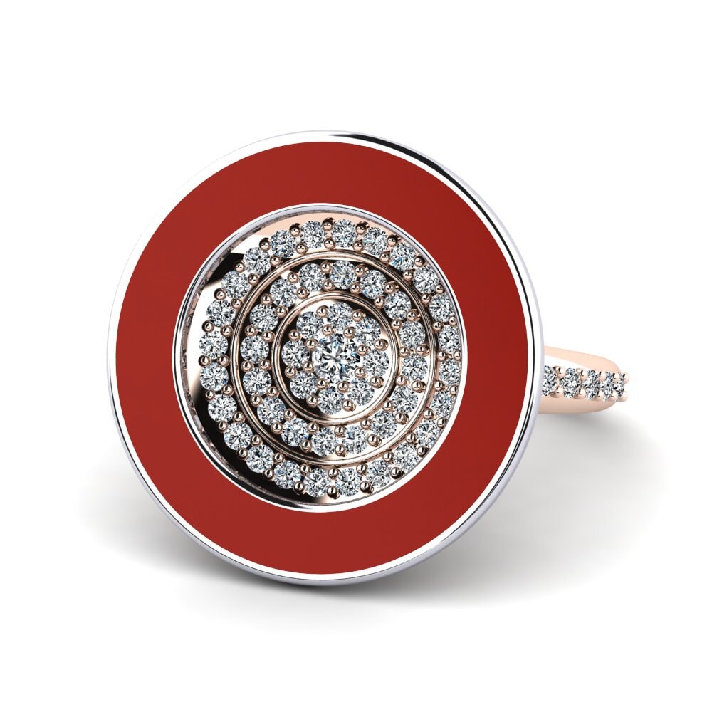 375 Rot & Weißgold Ring Amutat
