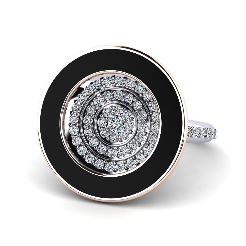 Or Blanc & Rose14k Bague Amutat