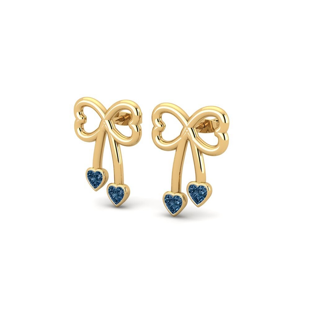 Corazón Diamante Azul Pendiente de mujer Anadia