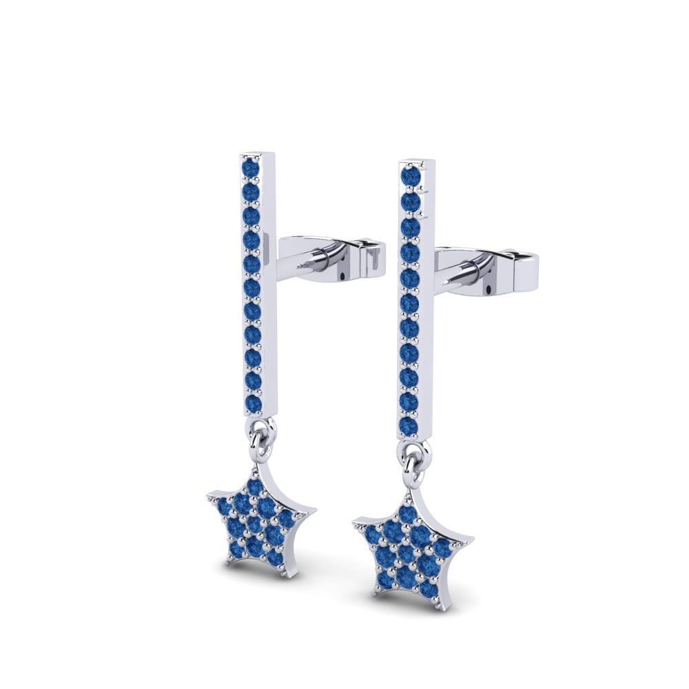 Donker Blauwe Zirkoon Dames Oorbellen Anadyomene