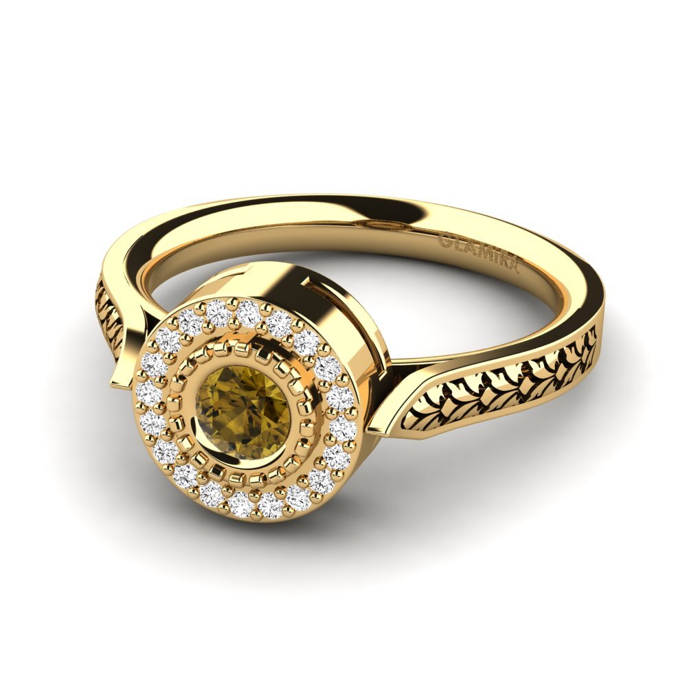 Circón Marrón Anillo de compromiso Anajulia