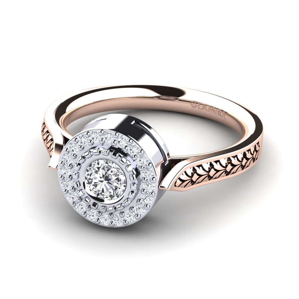 9k Oro Rosa & Blanco Anillo de compromiso Anajulia