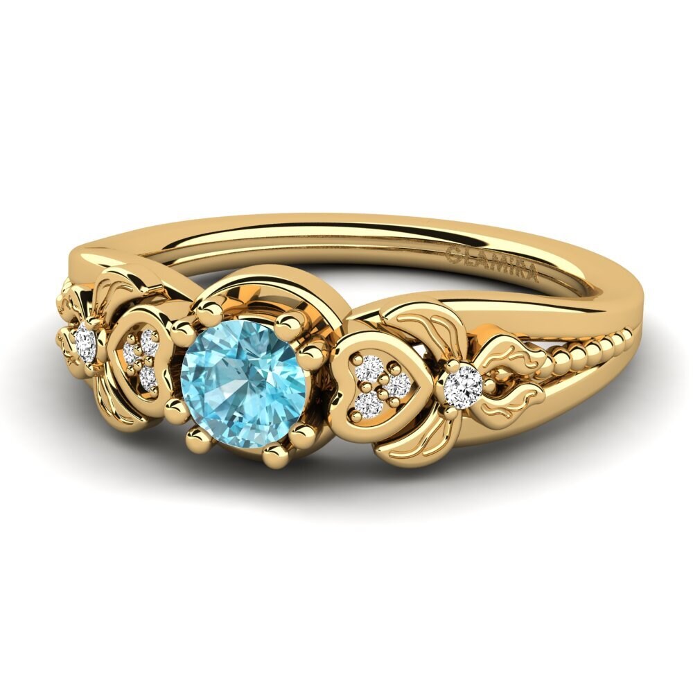 Circón Azul Anillo de Mujer Anamir