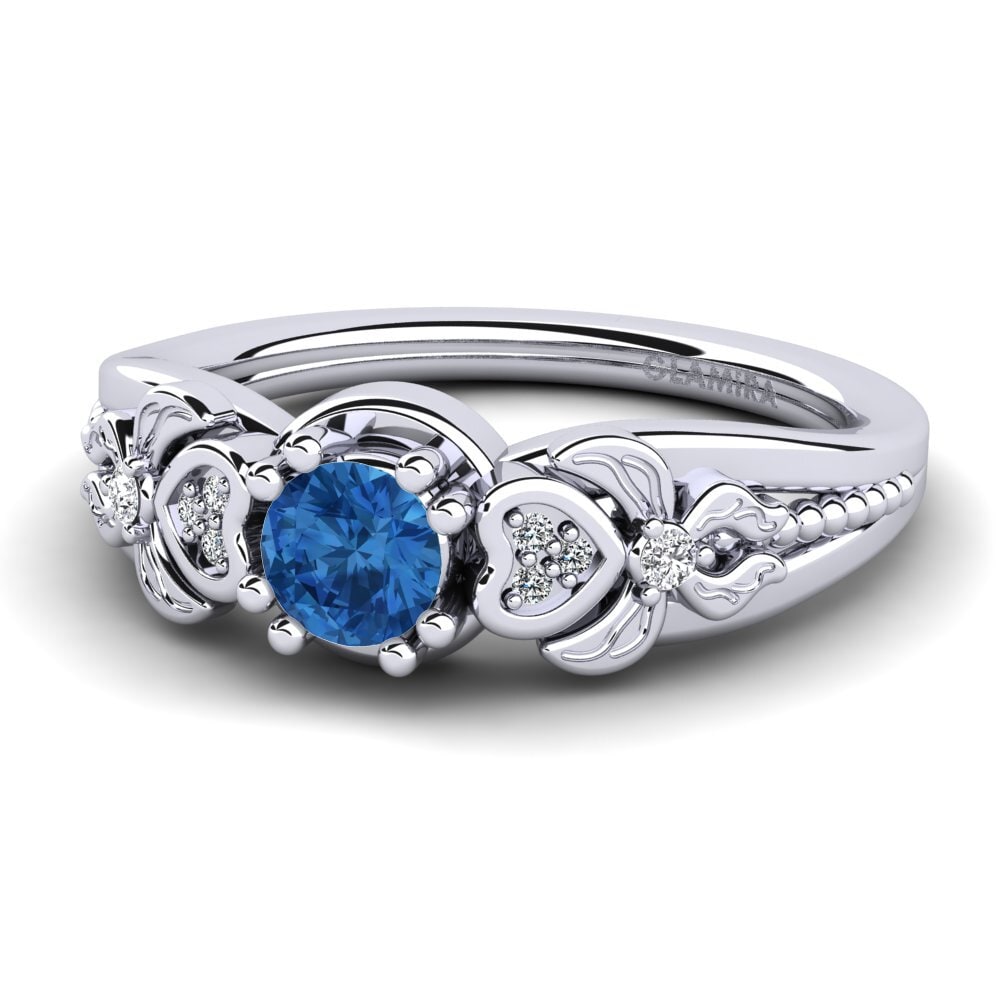 Zircone Blu Scuro Anello da donna Anamir