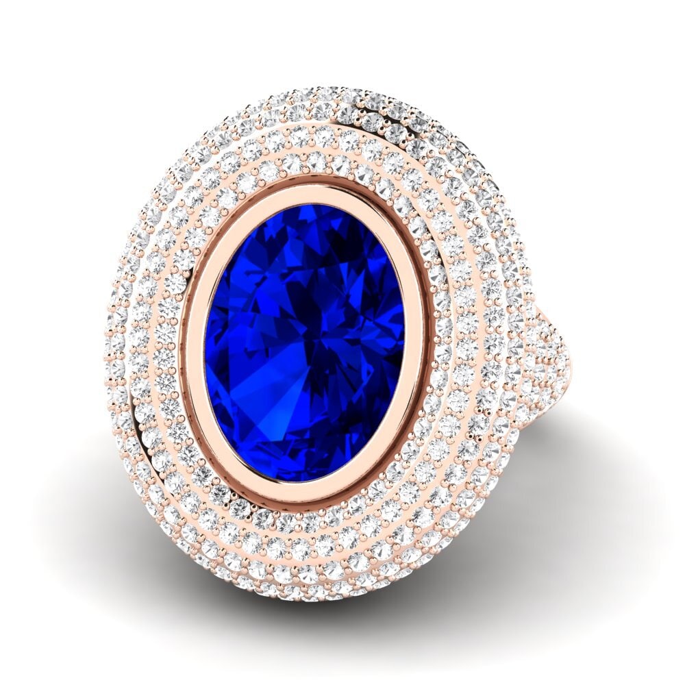 9k Rose Gold Sapphire (Lab Created) Ring Anaphiel