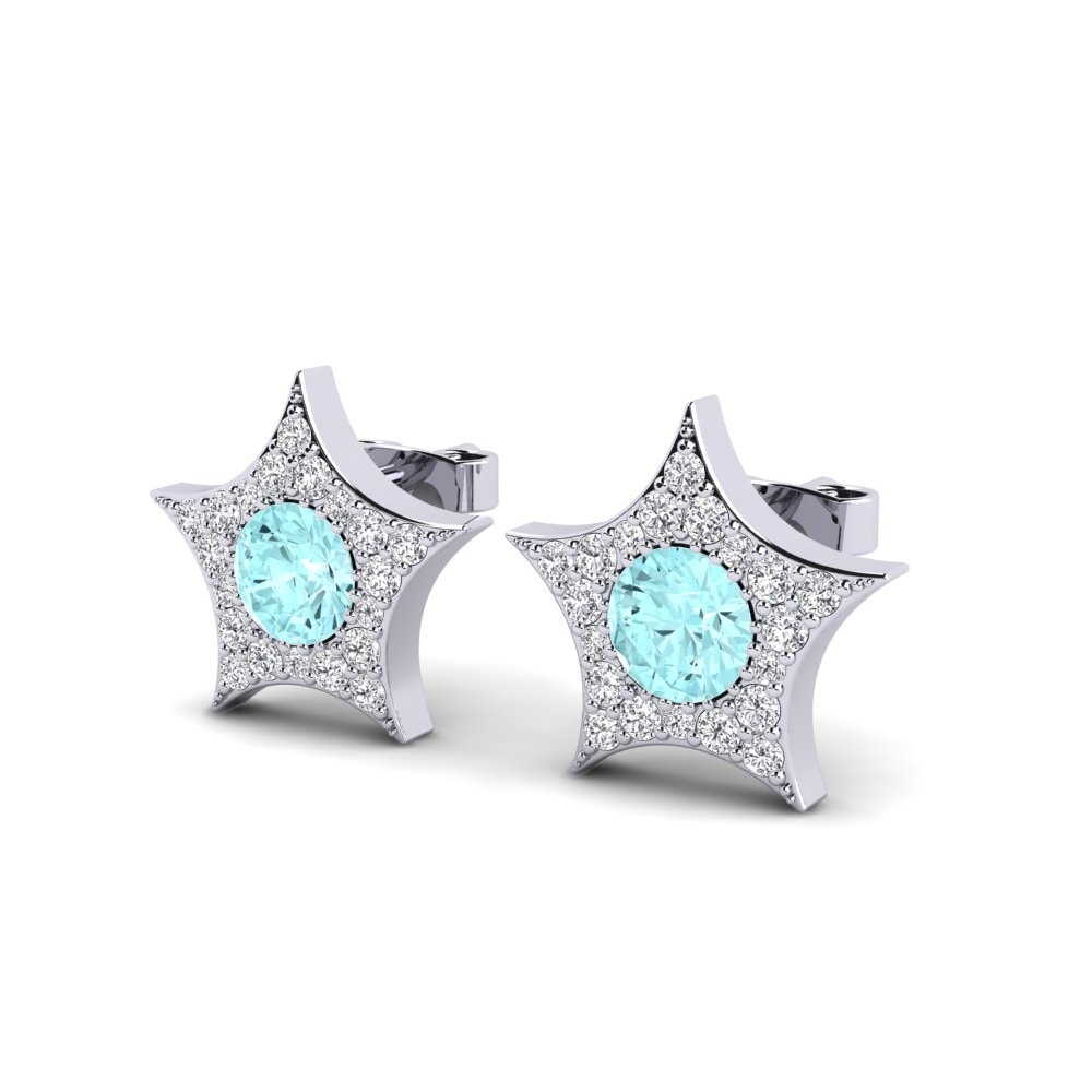 Aigue-marine Boucle d'oreille femme Anastrophe