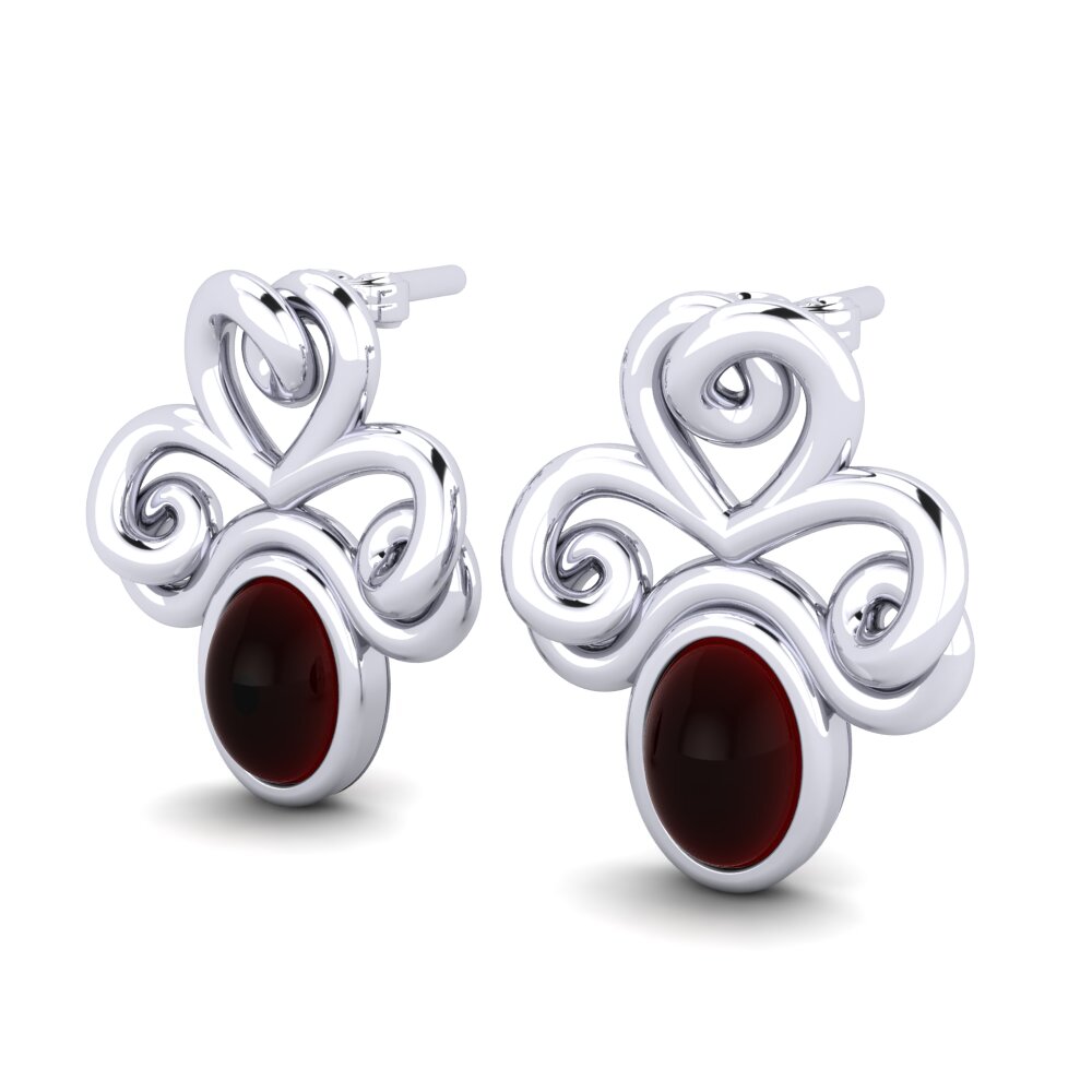 Cabochon Garnet Women's Earring Anbessa