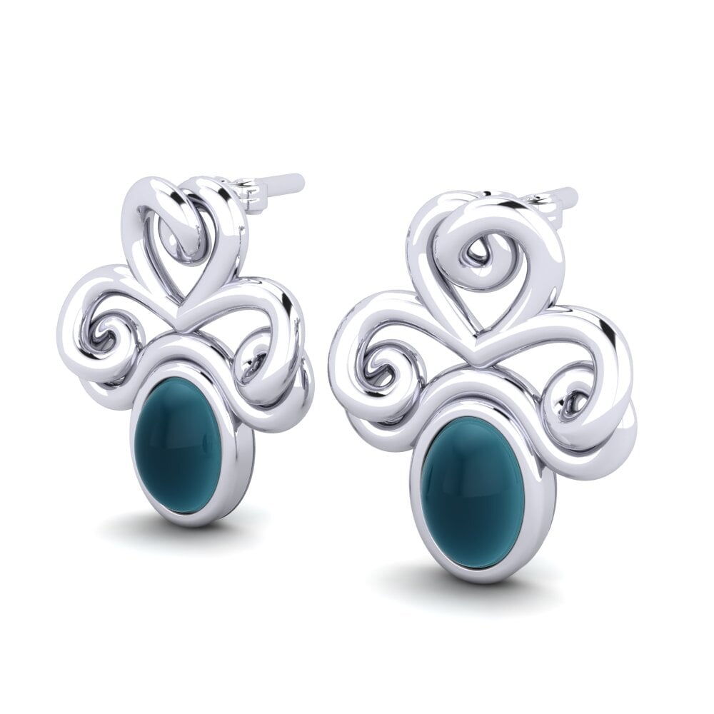 Cabochon London Blue Topaz Women's Earring Anbessa