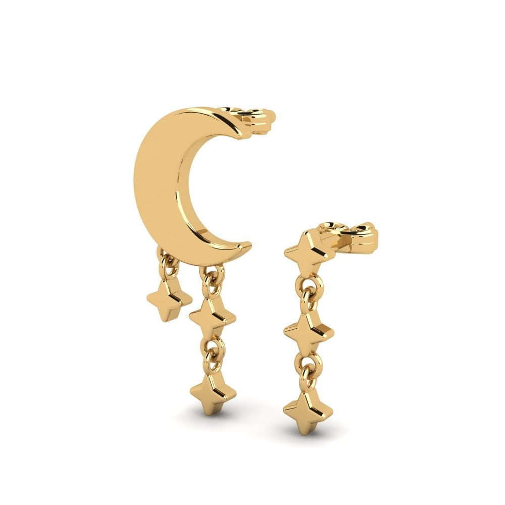 9k Oro Amarillo Pendientes Anch