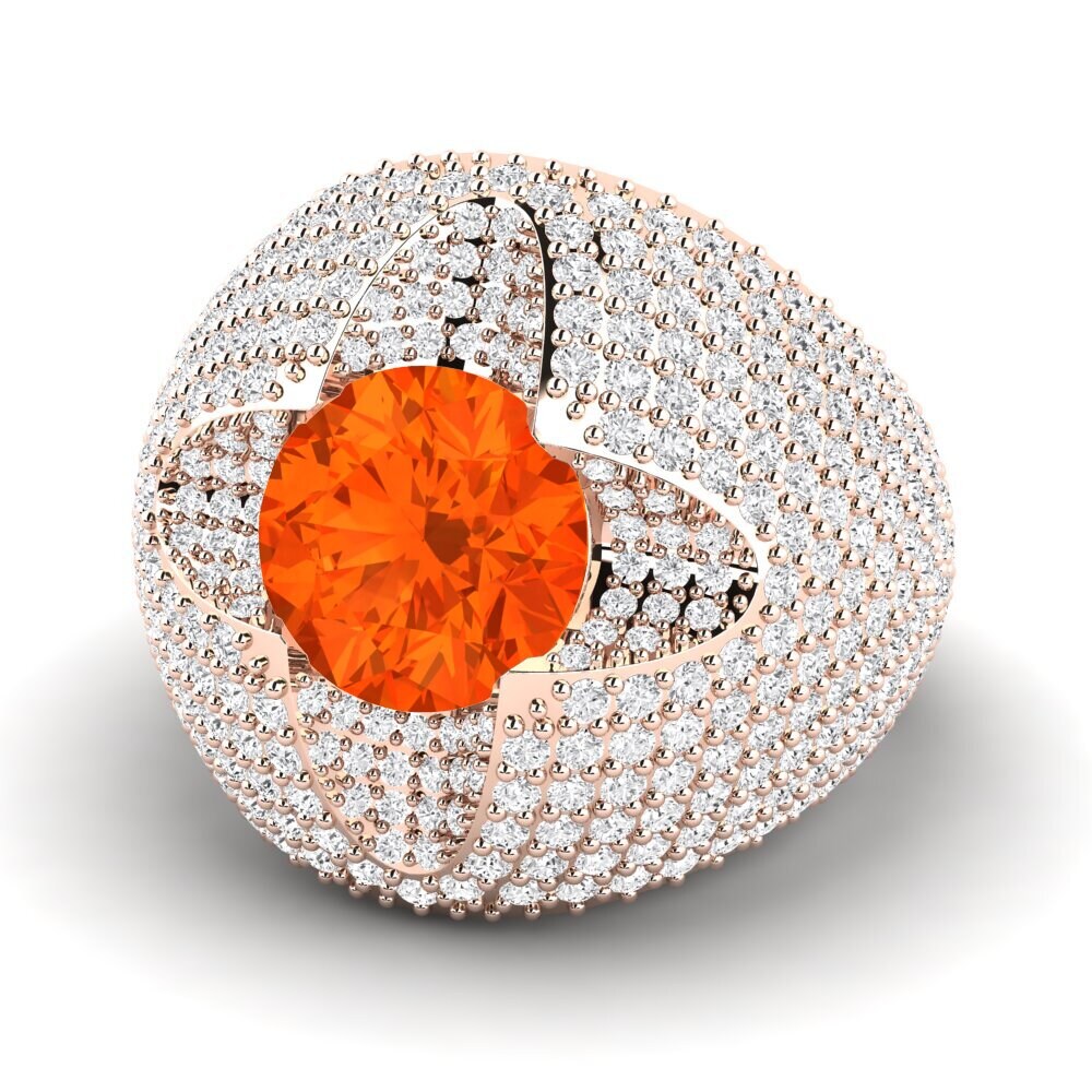 9k Rose Gold Fire-Opal Ring Andin