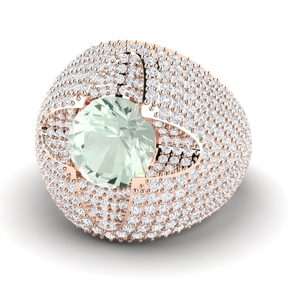 9k Rose Gold Green Amethyst Ring Andin