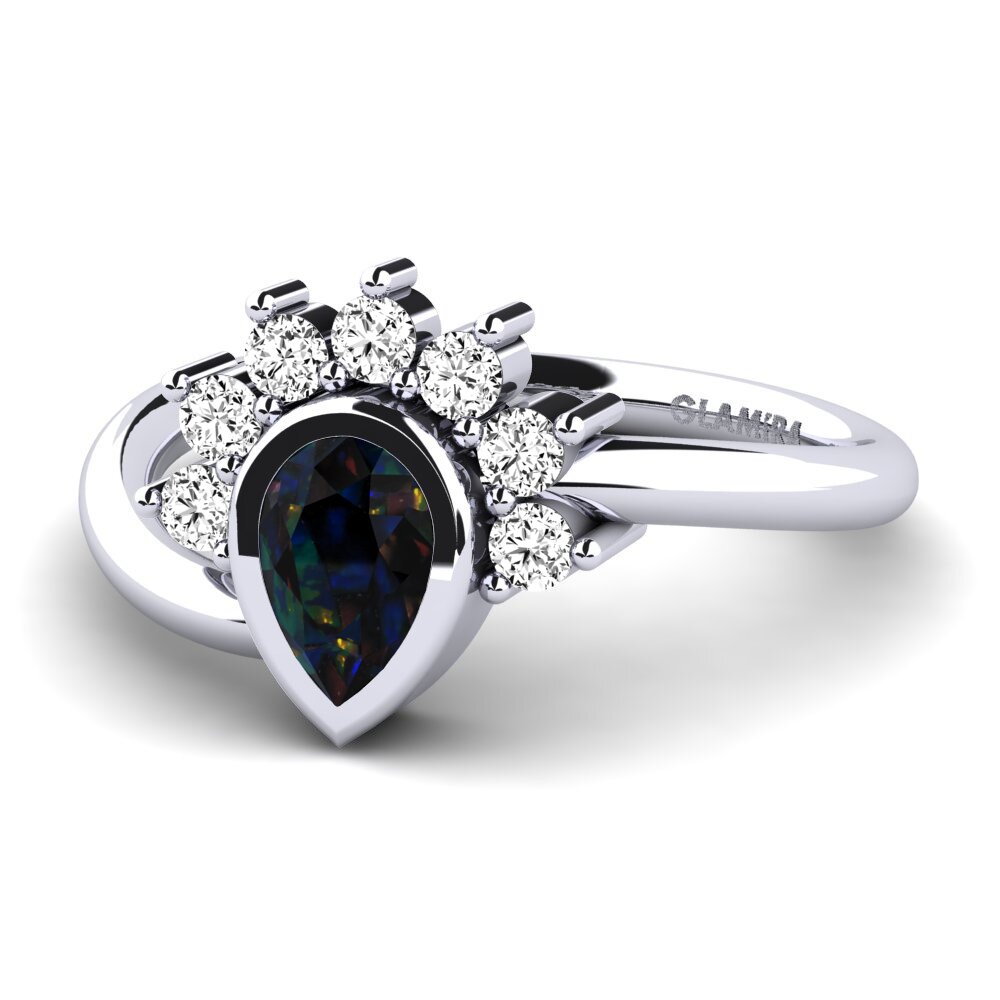 Schwarzer Opal Verlobungsring Andolina