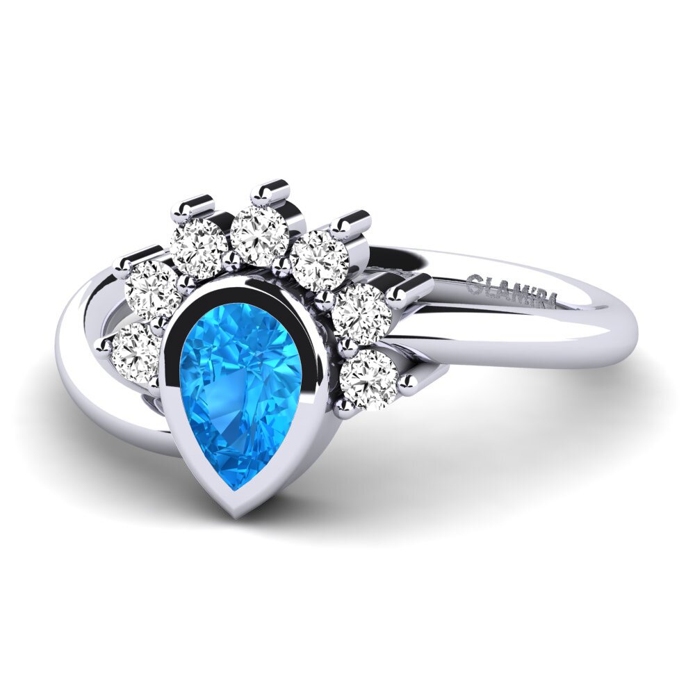 Blauer Topas Verlobungsring Andolina
