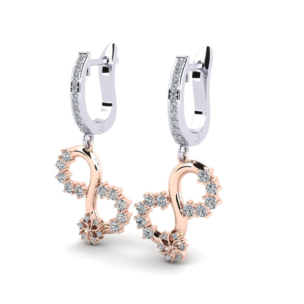 14k Oro Rosa & Blanco Pendiente de mujer Andra