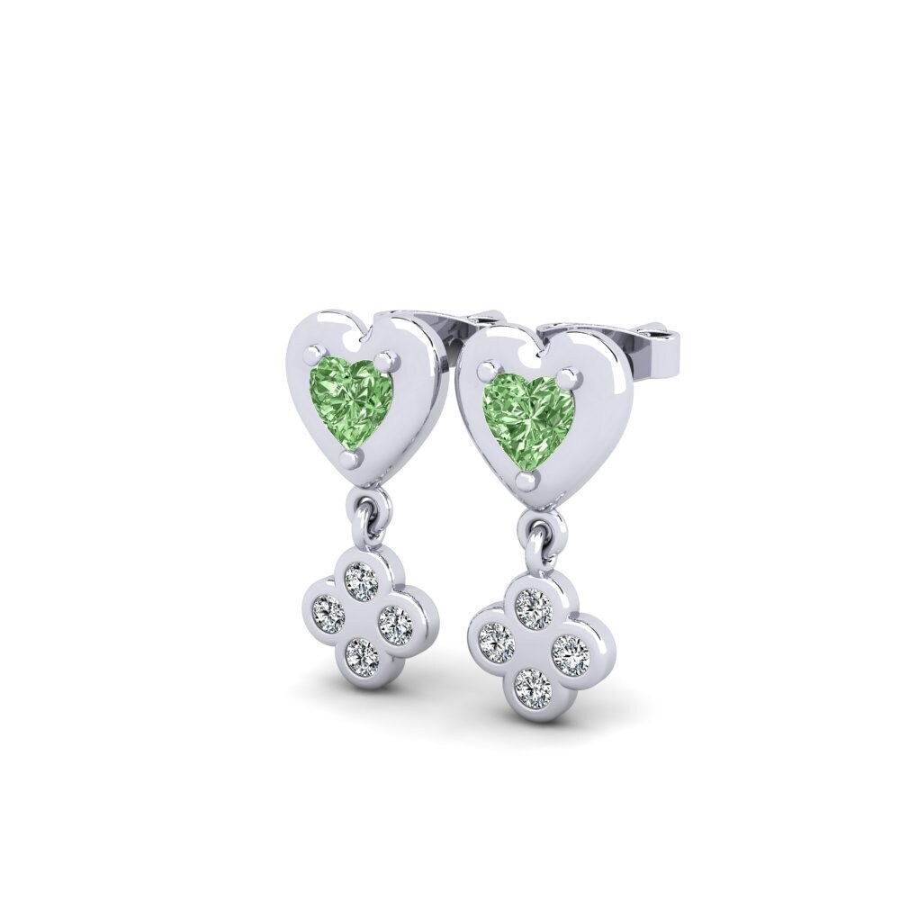 Heart Green Diamond Women's Earring Andrada