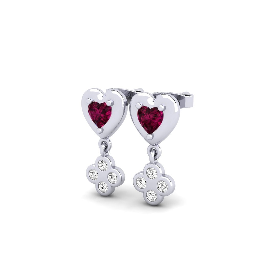 Corazón Rodolita de Granito Pendiente de mujer Andrada