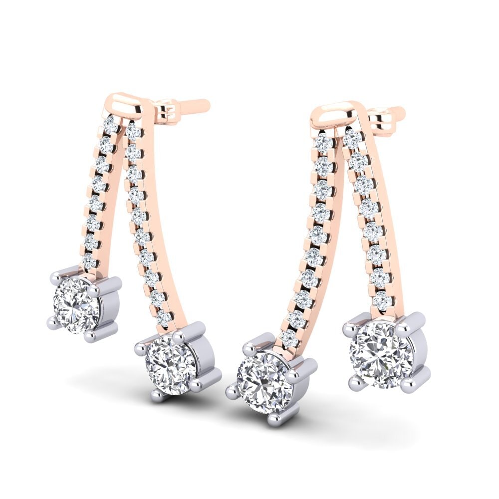 9ct Rose & White Gold Women's Earring Andraste