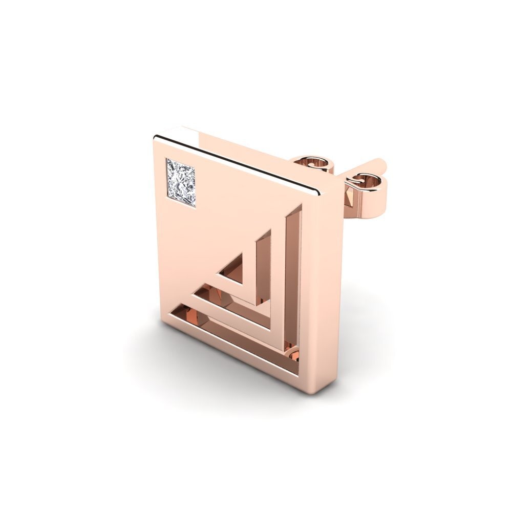 14k Oro Rosa Diamante cultivado en laboratorio Pendiente para hombre Andre