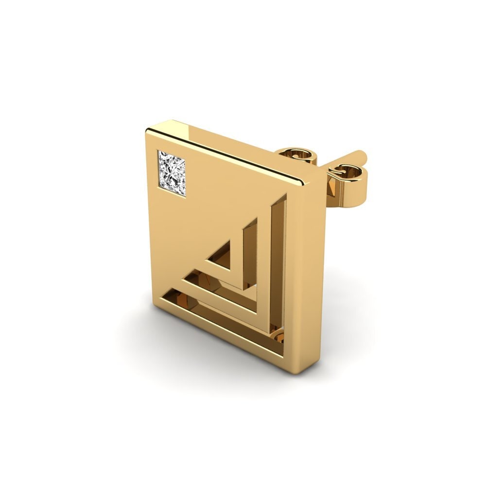 18k Oro Amarillo Moissanita Pendiente para hombre Andre