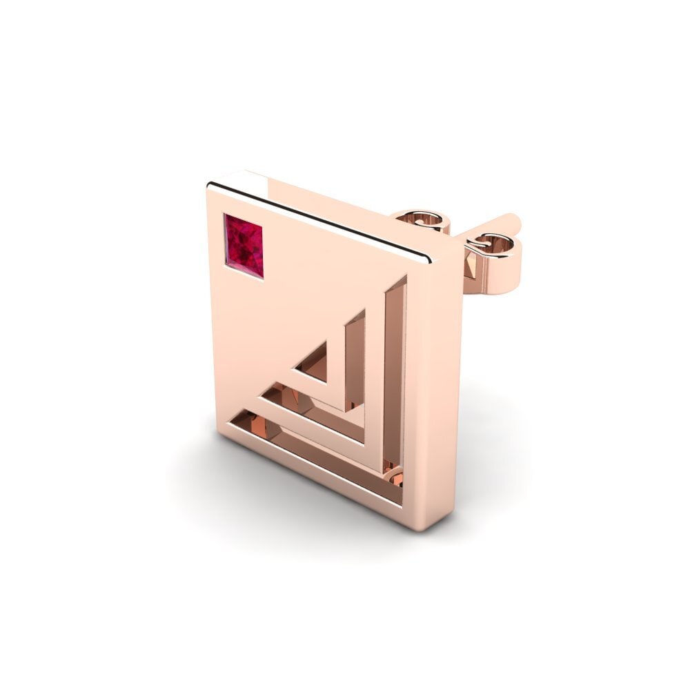 14K Rose Gold Ruby Men's Earring Andre