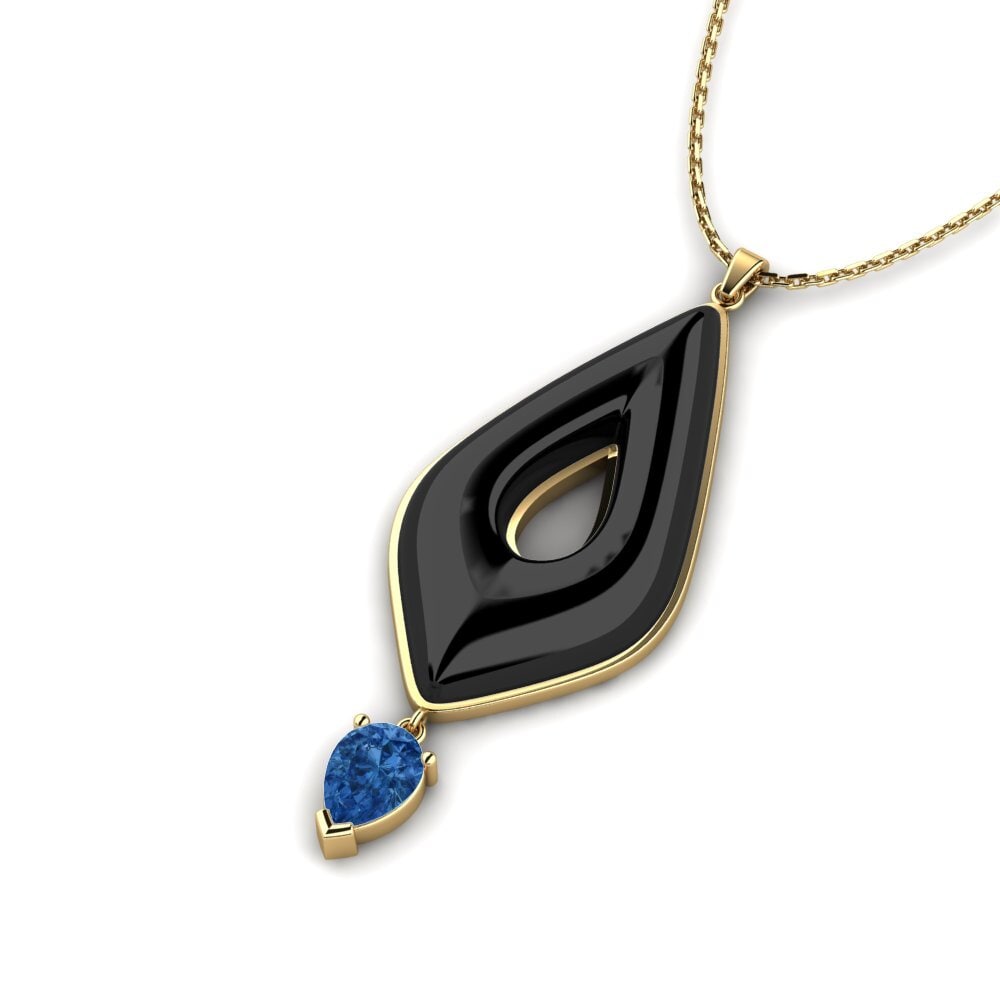 Circonita Azul Oscuro Colgante de Mujer Andreas