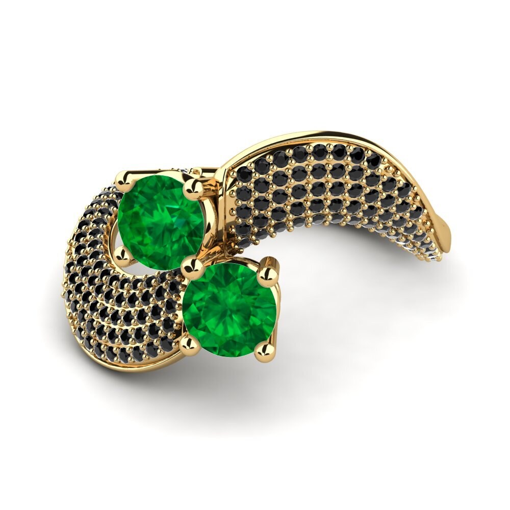 14ct Yellow Gold Emerald (Lab Created) Ring Autya