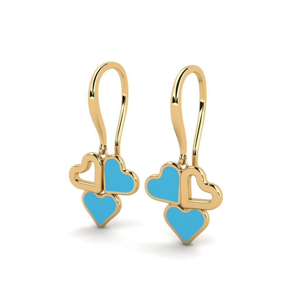 9k Oro Amarillo Pendientes Andysir