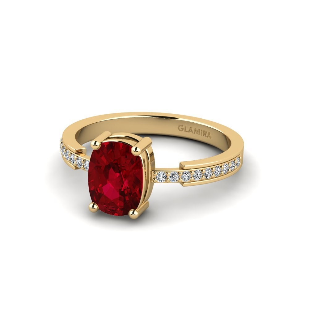Circonita Roja Anillo de compromiso Anegy - Cushion