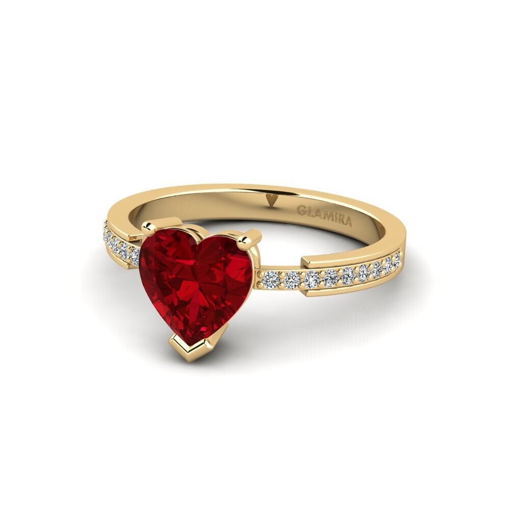Circonita Roja Anillo de compromiso Anegy - Heart