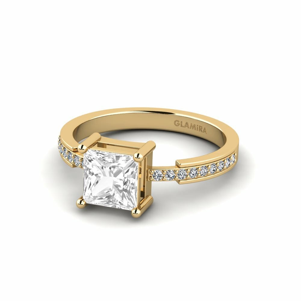 Topaze Blanche Bague de fiançailles Anegy - Princess