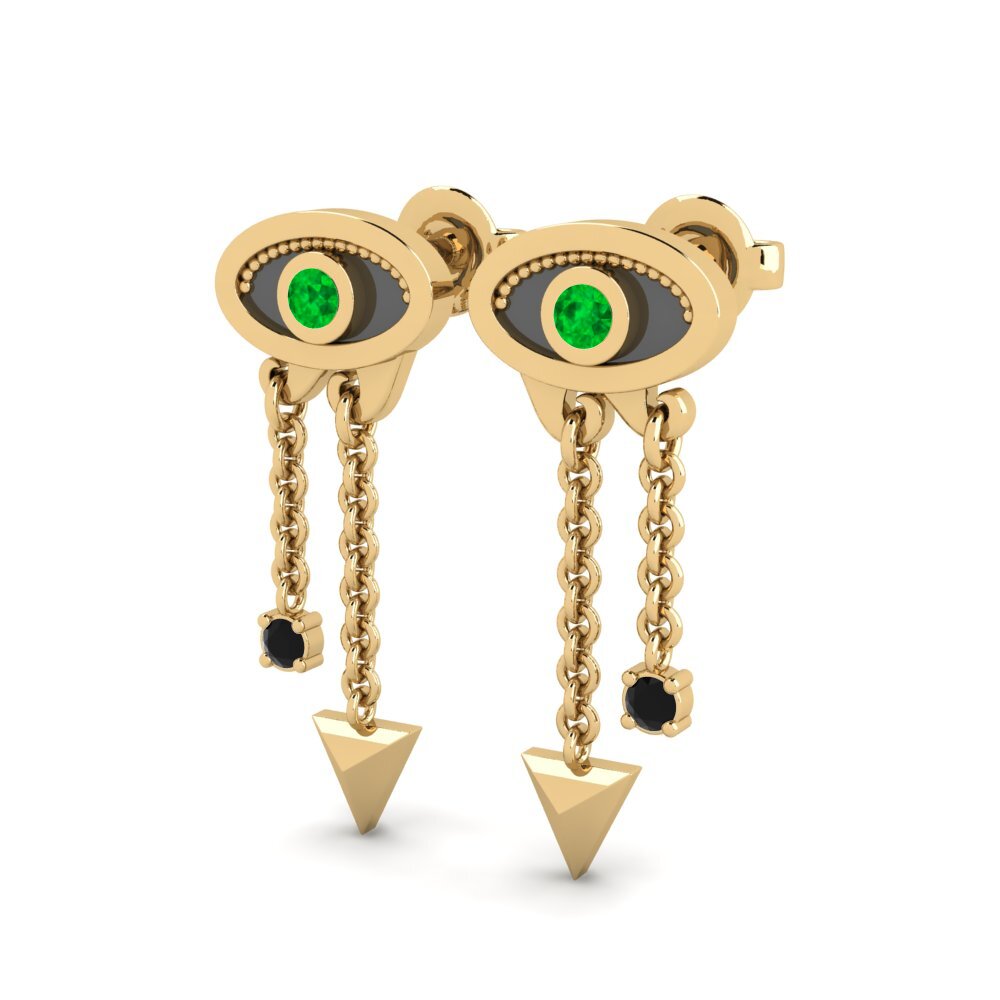 Émeraude Boucle d'oreille femme Anemos