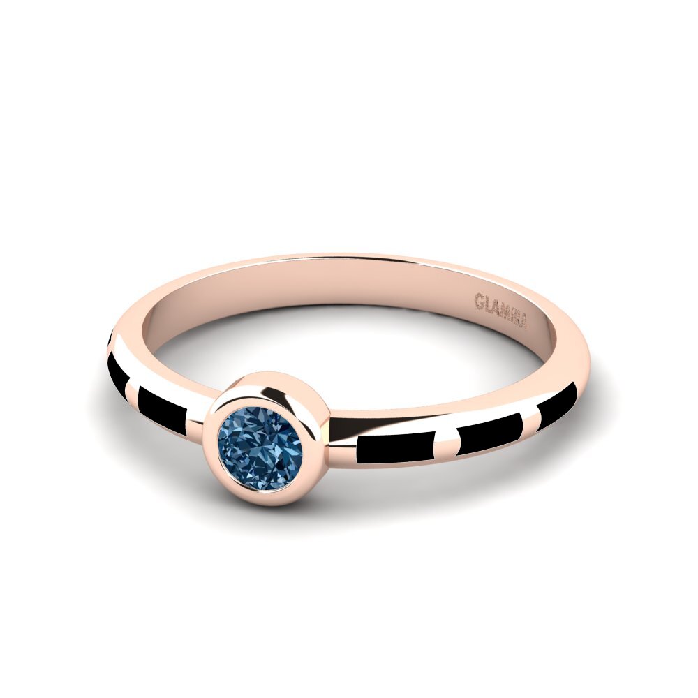 Diamante Azul Anillo Aneous