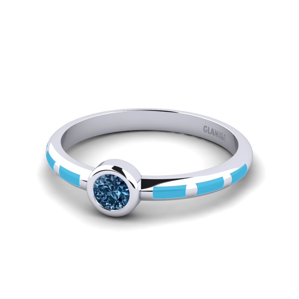 Diamante Blu Anello Aneous