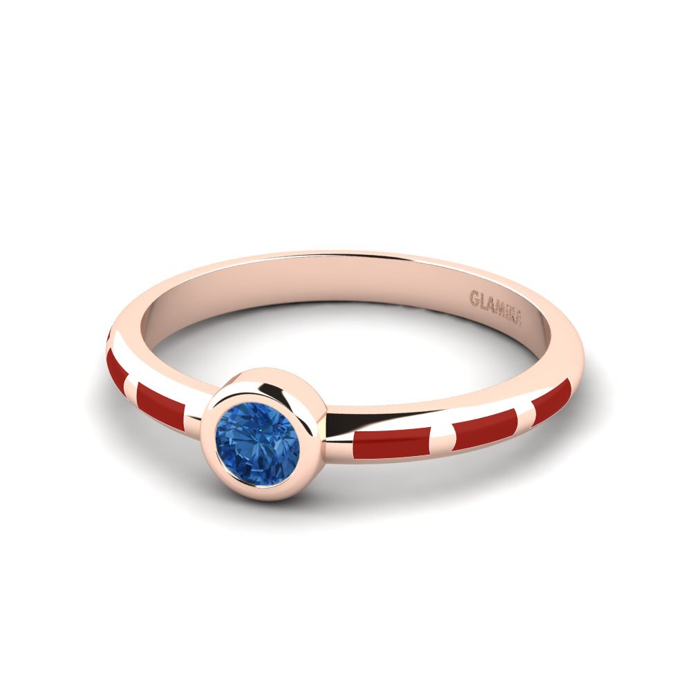 Dunkelblauer Zirkonia Ring Aneous