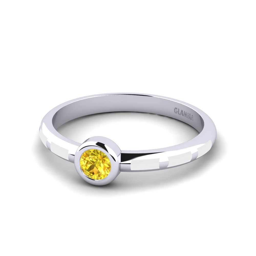 Zaffiro Giallo Anello Aneous