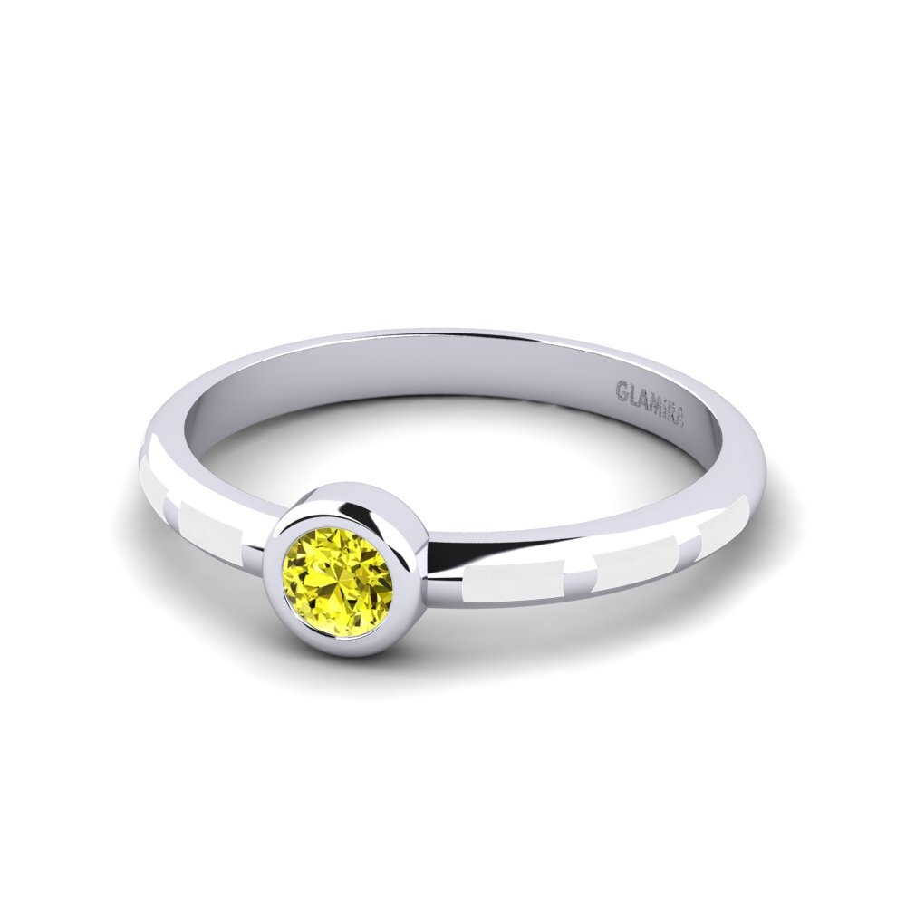 Diamante Giallo Anello Aneous