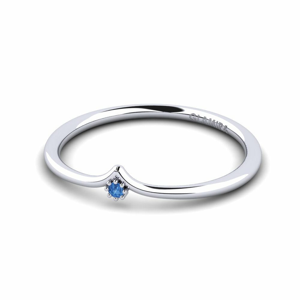Dark Blue Zirconia Engagement Ring Angelika
