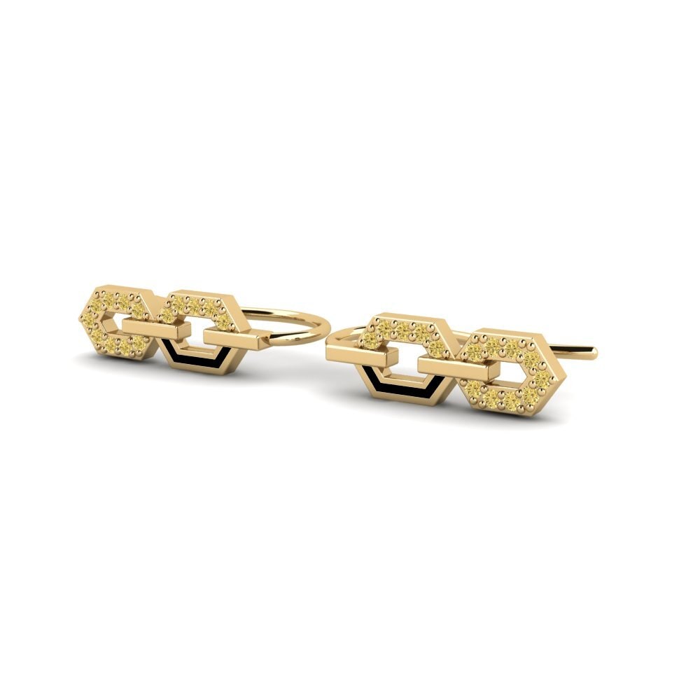 Diamante Amarillo Pendiente de mujer Angelonia