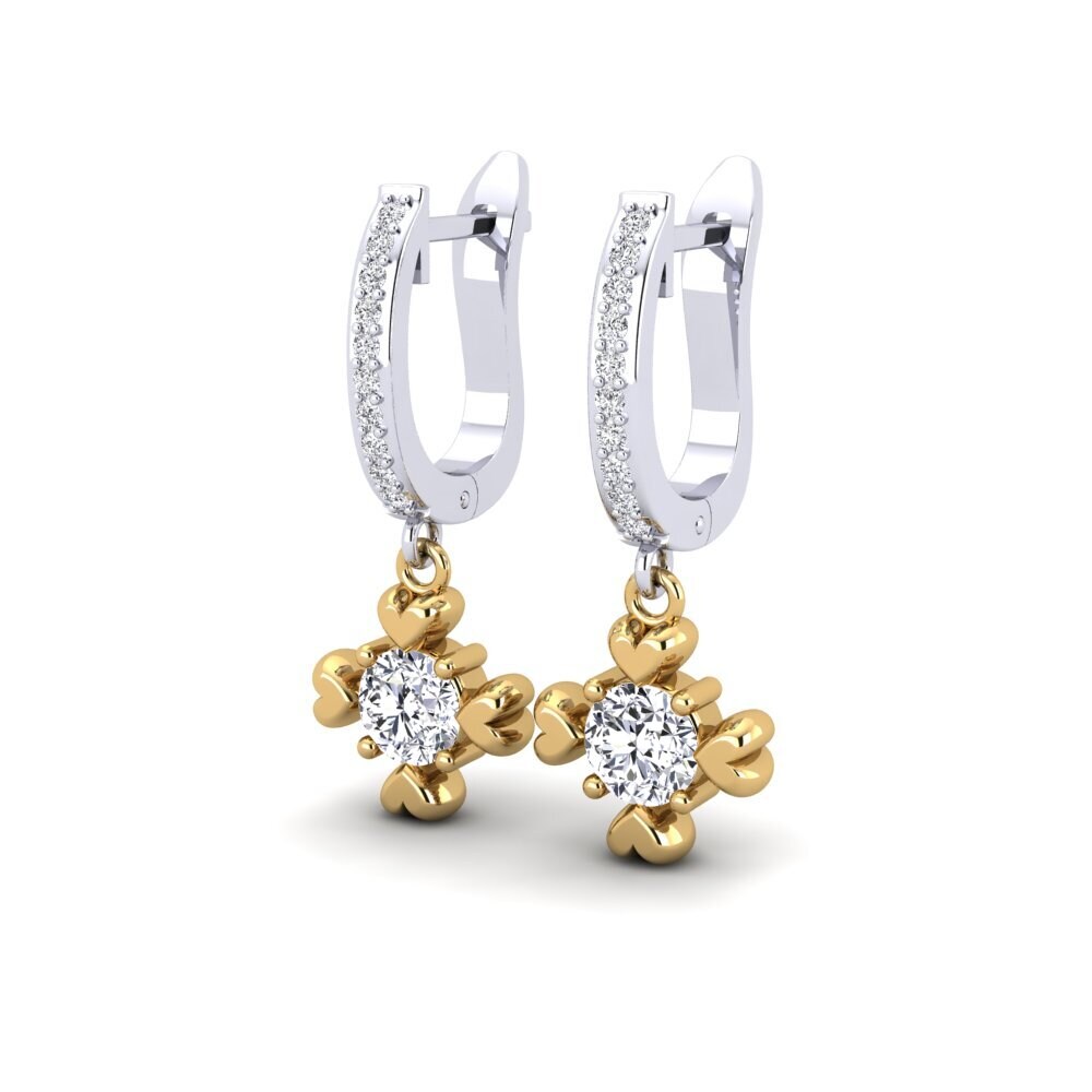 18ct White & Yellow Gold Women's Earring Angelot