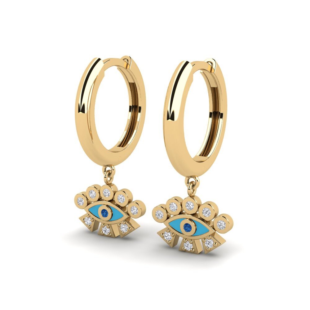Zircone Bleu Foncé Boucle d'oreille femme Angkor